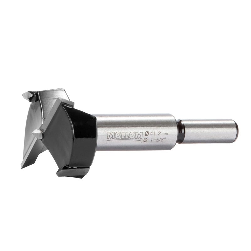 Mollom 1-5/8" (41.2mm) Forstner Drill Bit for Precise Woodworking with Durable YG8 Carbide Thickness of 2.0mm,This Hinge Cutter Tool is Ideal for Hard Wood, Plastic, Plywood - Image 1